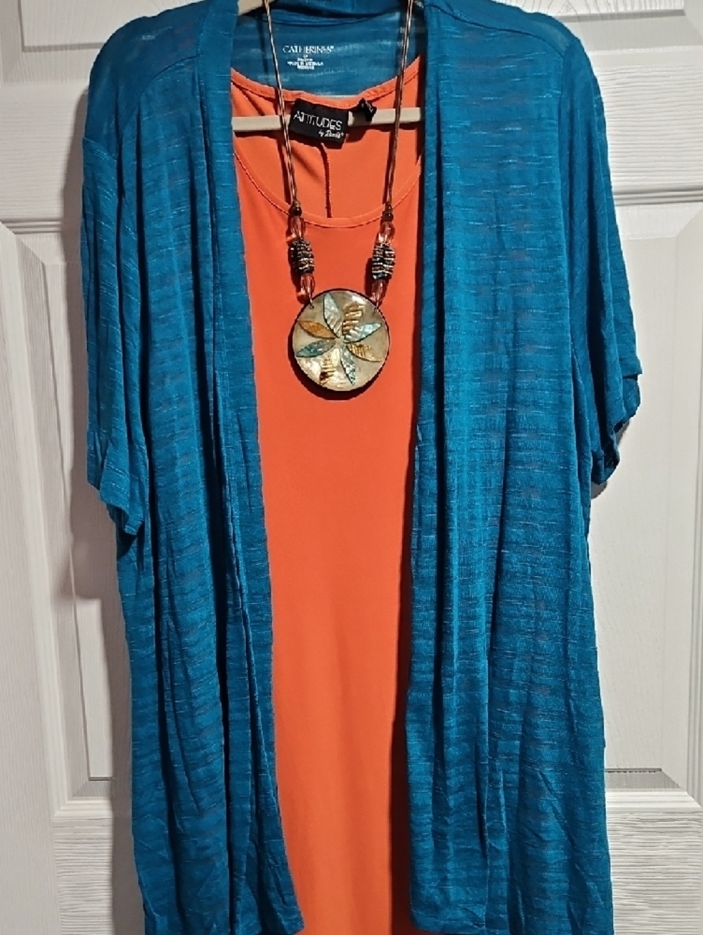 Attitudes by Renee Sleeveless Orange Maxi Dress